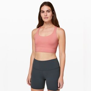 Lululemon Energy Longline Sports Bra in Pink Puff